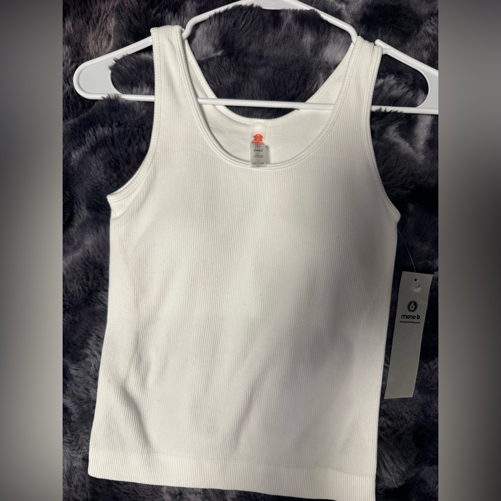 Mono B Classic White Tank Top